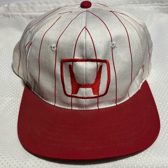 Vintage Honda Motors Hat KP Caps Brand New Retro Pin Stripe Baseball Racing - Picture 1 of 6